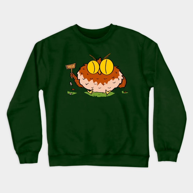 Help Owl Crewneck Sweatshirt by Odd Creatures